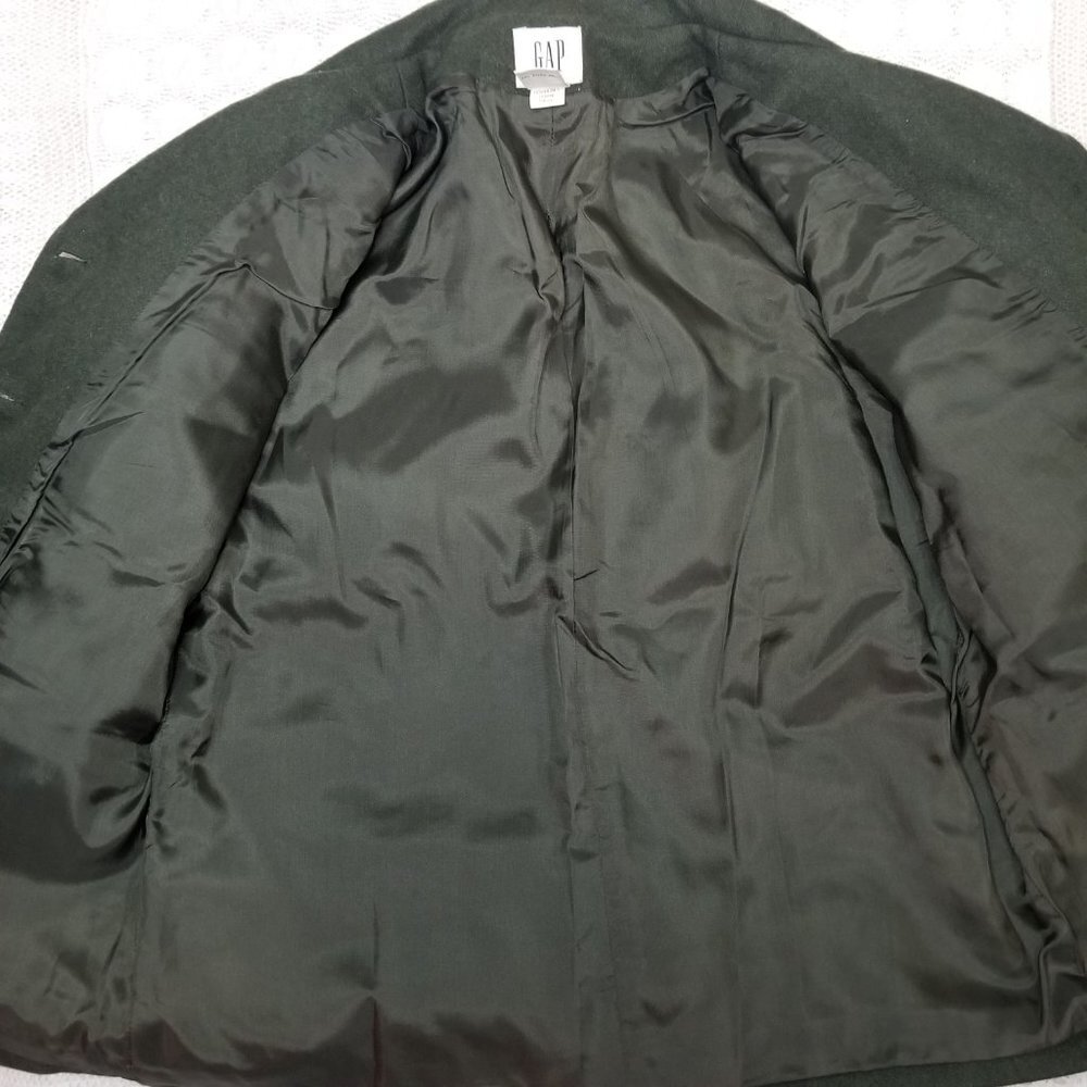 Vintage Gap button up peacoat forest green size S wool blend field coat utility - Picture 9 of 9